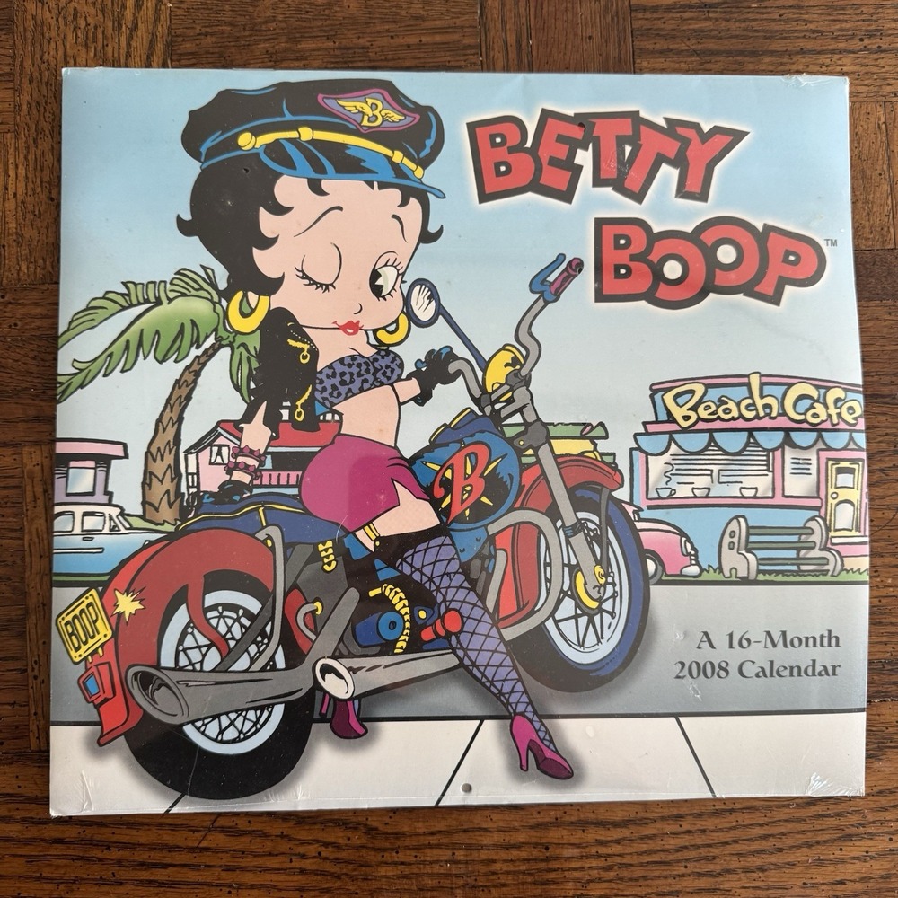 2008 Betty Boop Motorcycle 16 Month Calendar New Sealed Vintage NOS